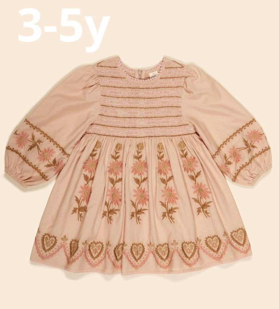ワンピース apolina 3-5 Penny Smock Dress Pink Beige